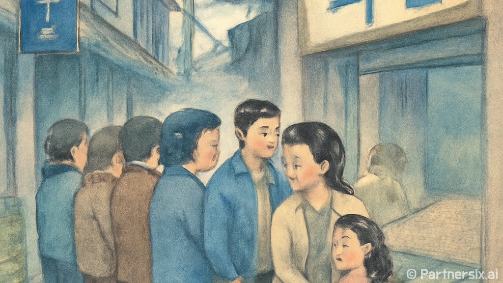 속초 골목에서 밥알…