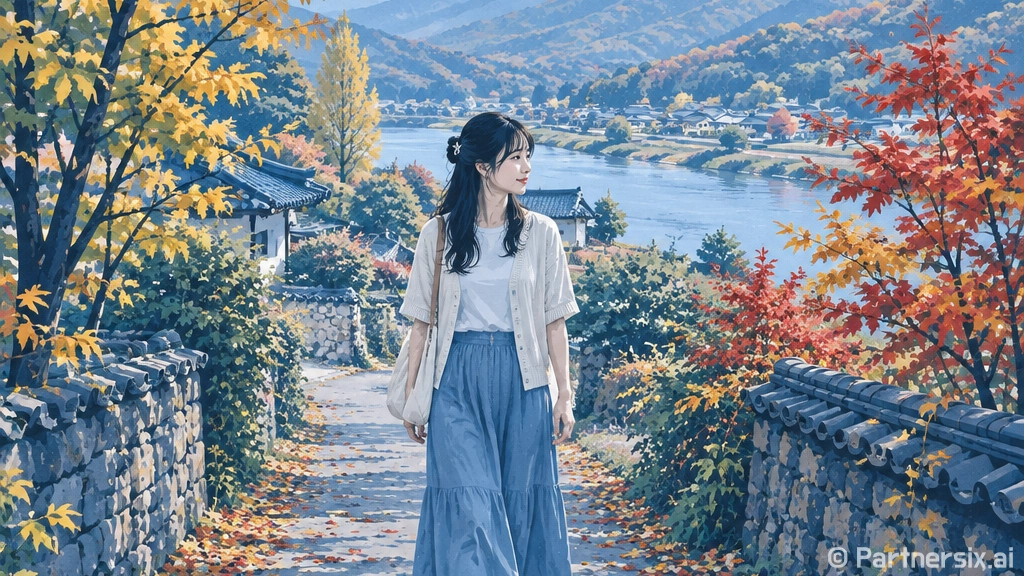 사람 많은 단풍길을…