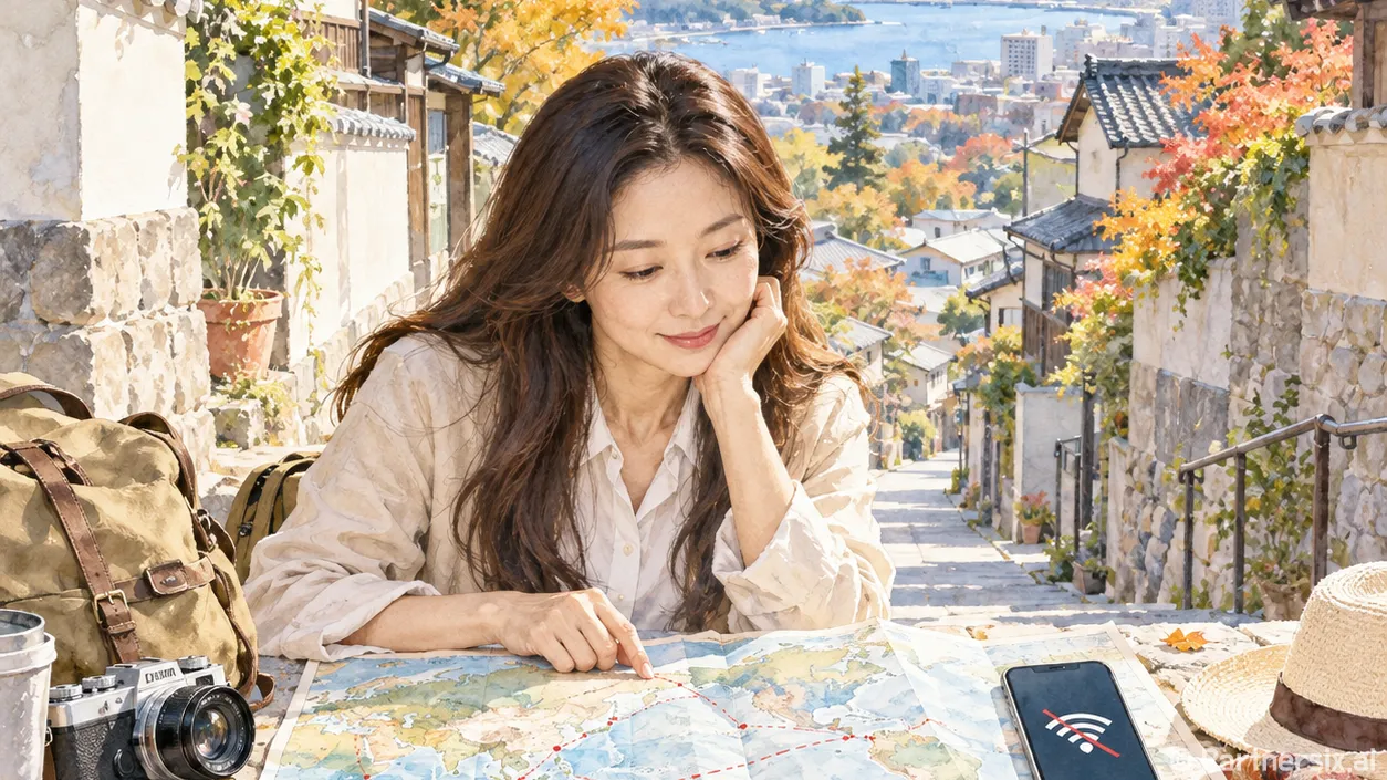 후쿠오카 골목을 걸으며 해외여행데이터를 아껴봤더니