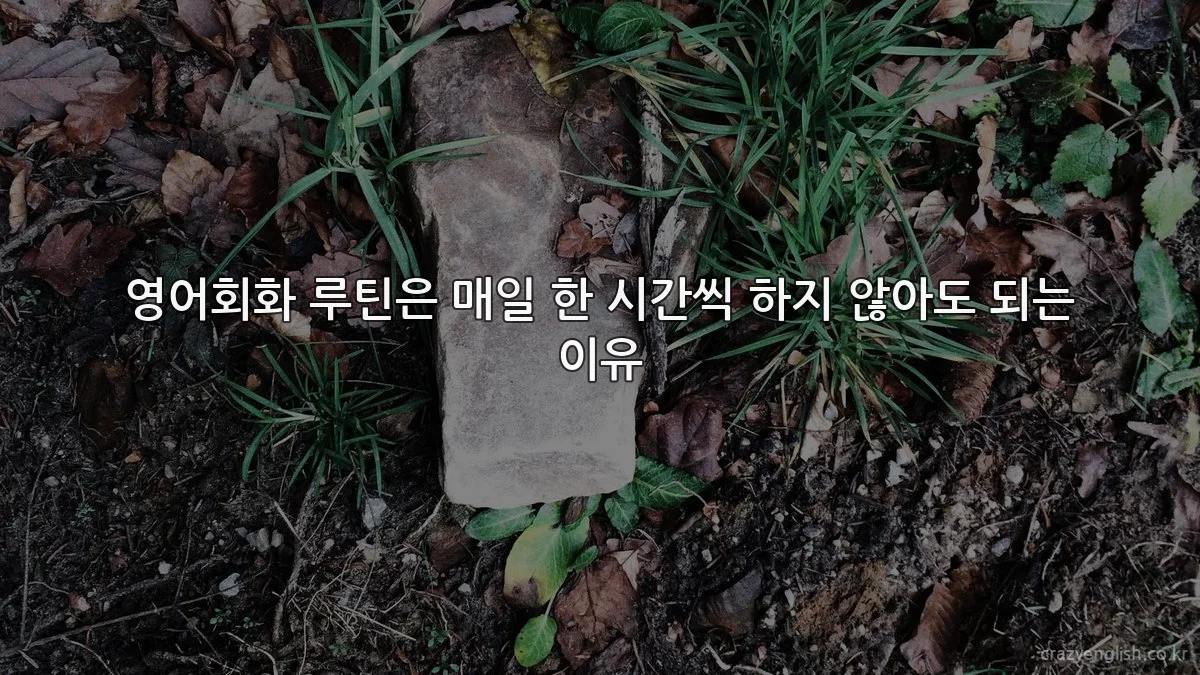 영어회화 루틴은 매일 한 시간씩 하지 않아도 되는 이유