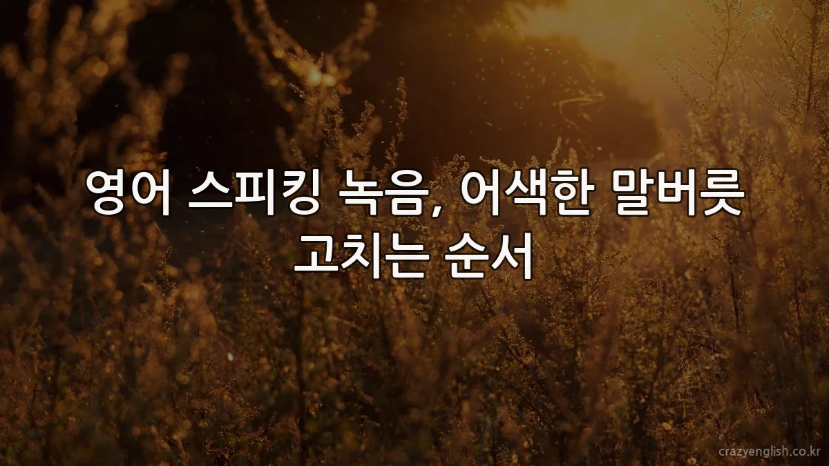 영어 스피킹 녹음, 어색한 말버릇 고치는 순서
