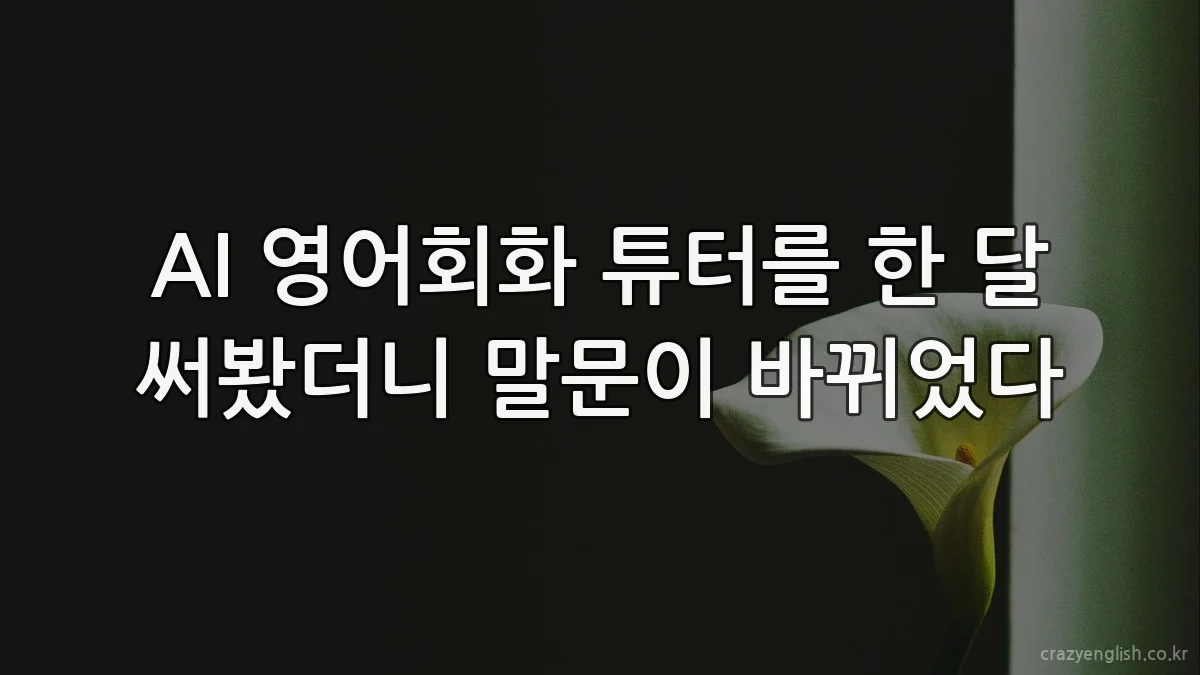 AI 영어회화 튜터를 한 달 써봤더니 말문이 바뀌었다