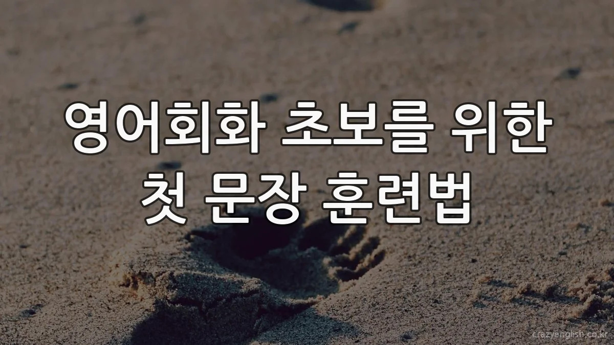 영어회화 초보를 위한 첫 문장 훈련법