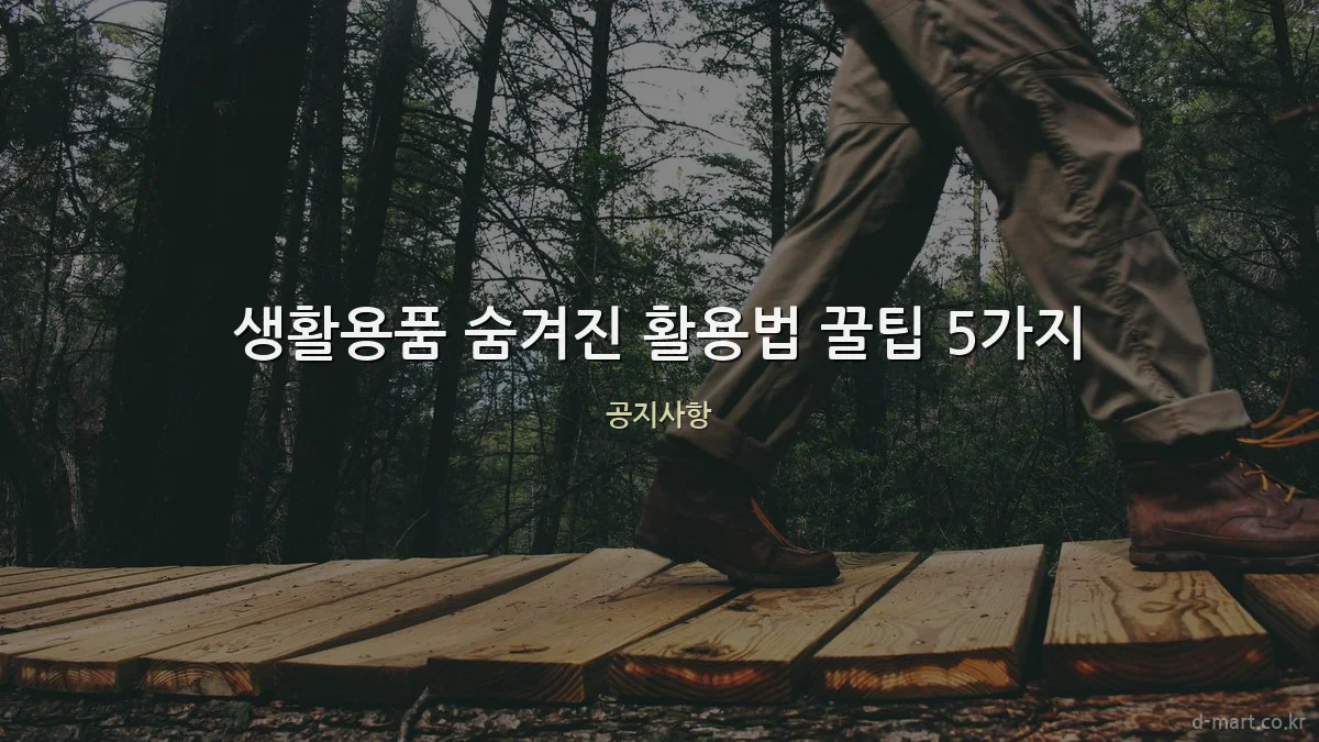 생활용품 숨겨진 활용법 꿀팁 5가지