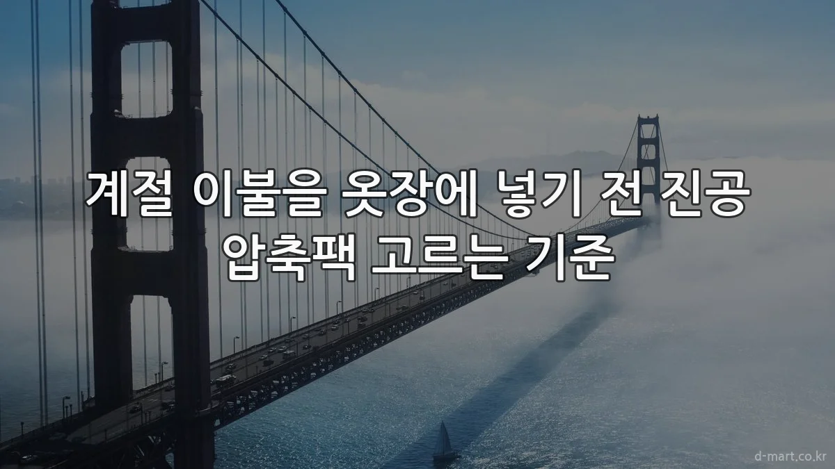 계절 이불을 옷장에 넣기 전 진공 압축팩 고르는 기준