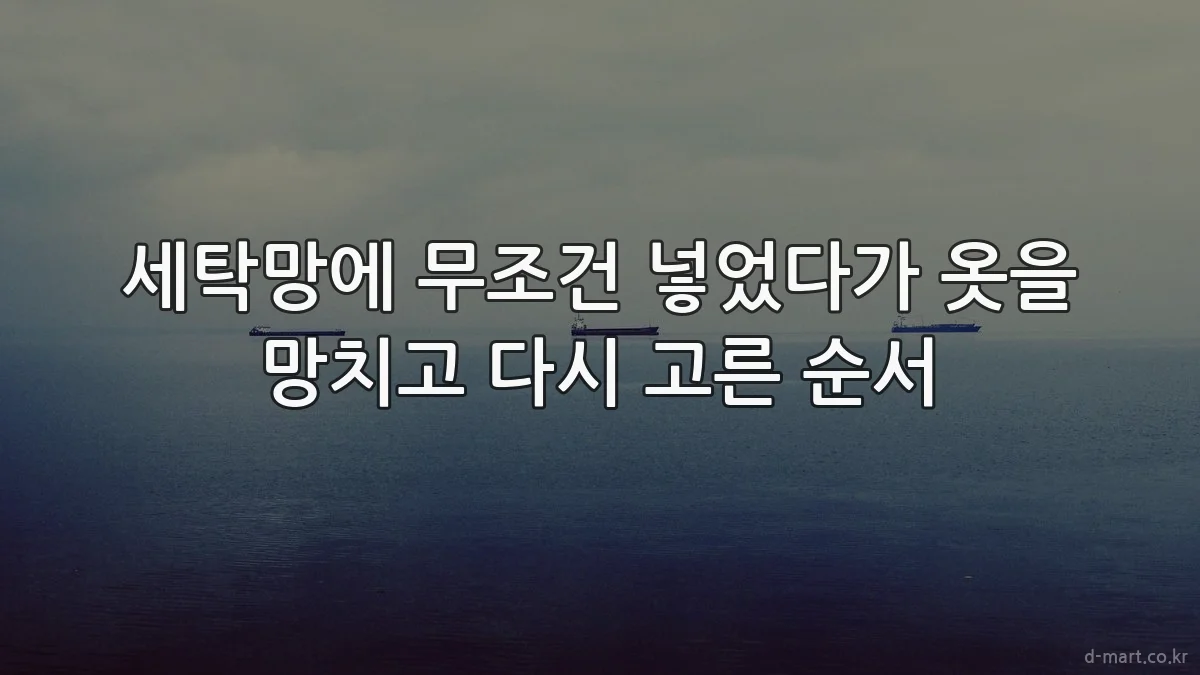 세탁망에 무조건 넣었다가 옷을 망치고 다시 고른 순서