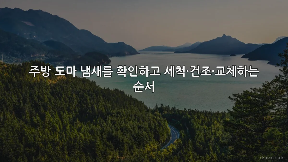 주방 도마 냄새를 확인하고 세척·건조·교체하는 순서