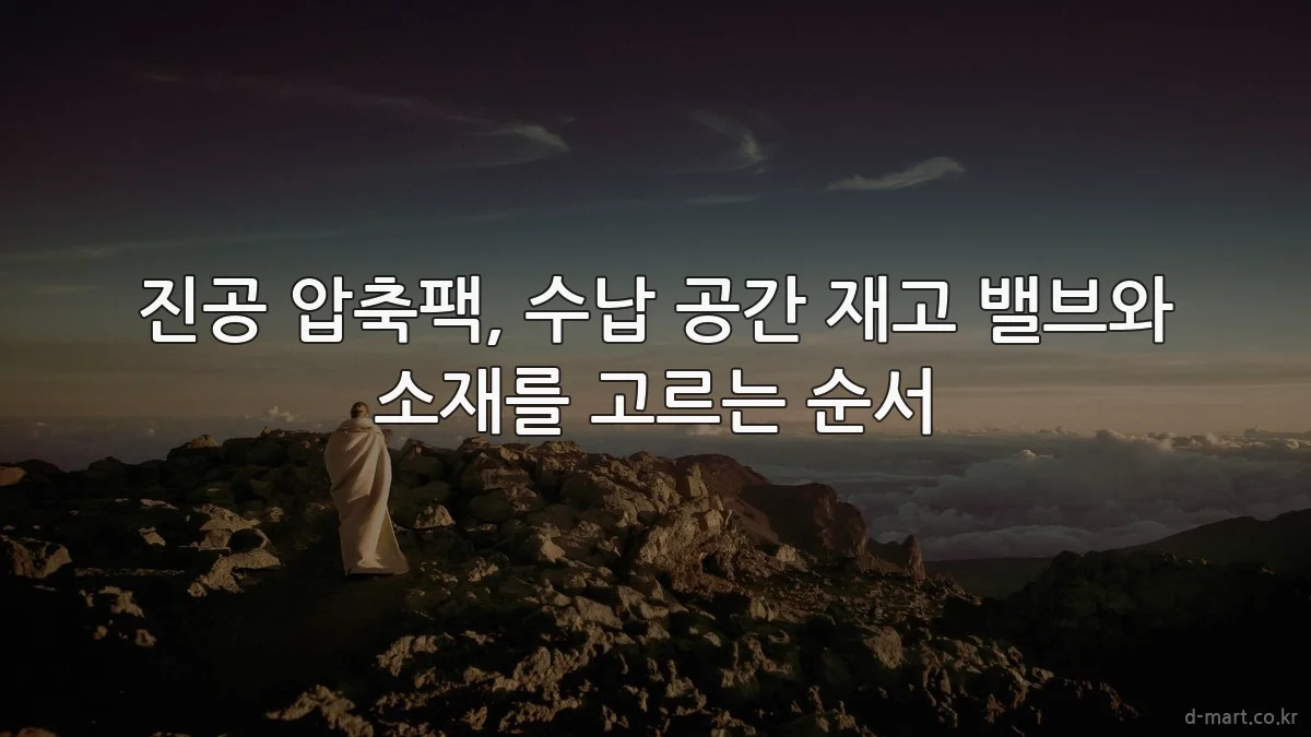 진공 압축팩, 수납 공간 재고 밸브와 소재를 고르는 순서