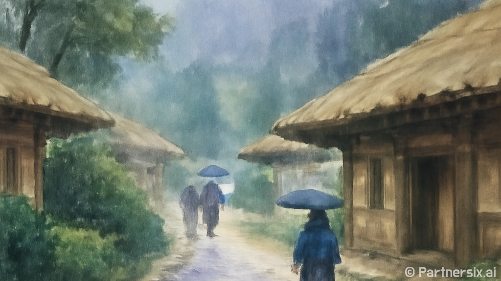 비 내리는 사문진 …