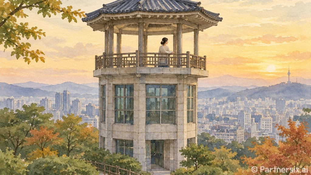 대구 침산정에서 만난 황홀한 노을 풍경
