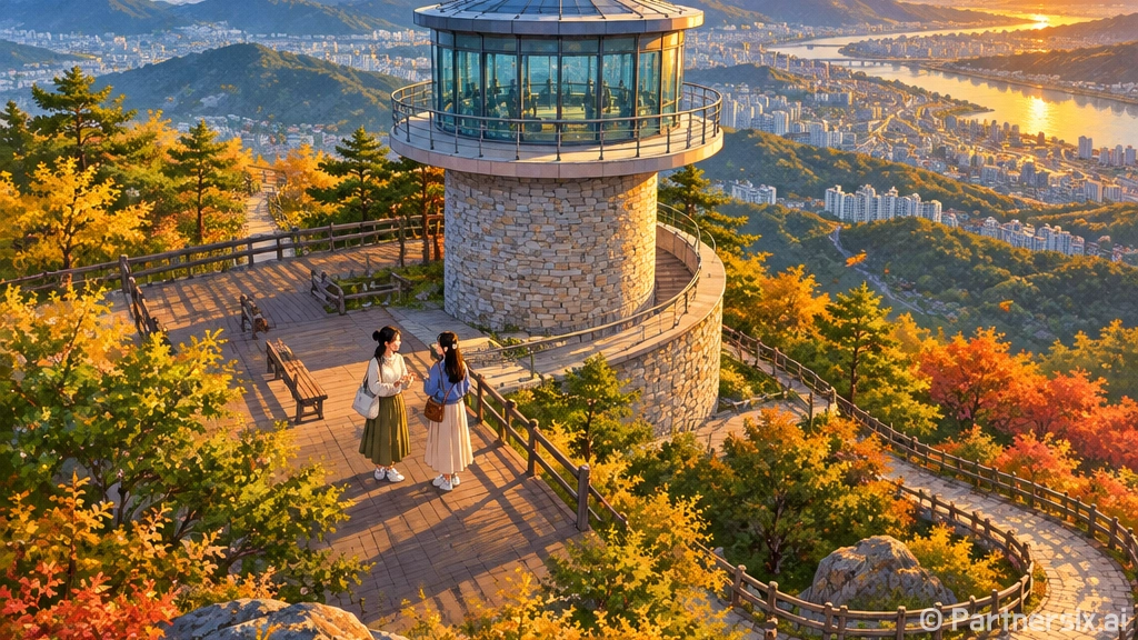 앞산해넘이전망대에서 만나는 시원한 여름 노을