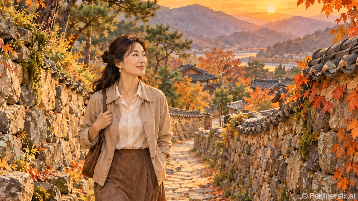돌담 따라 걷는 군위의 가을