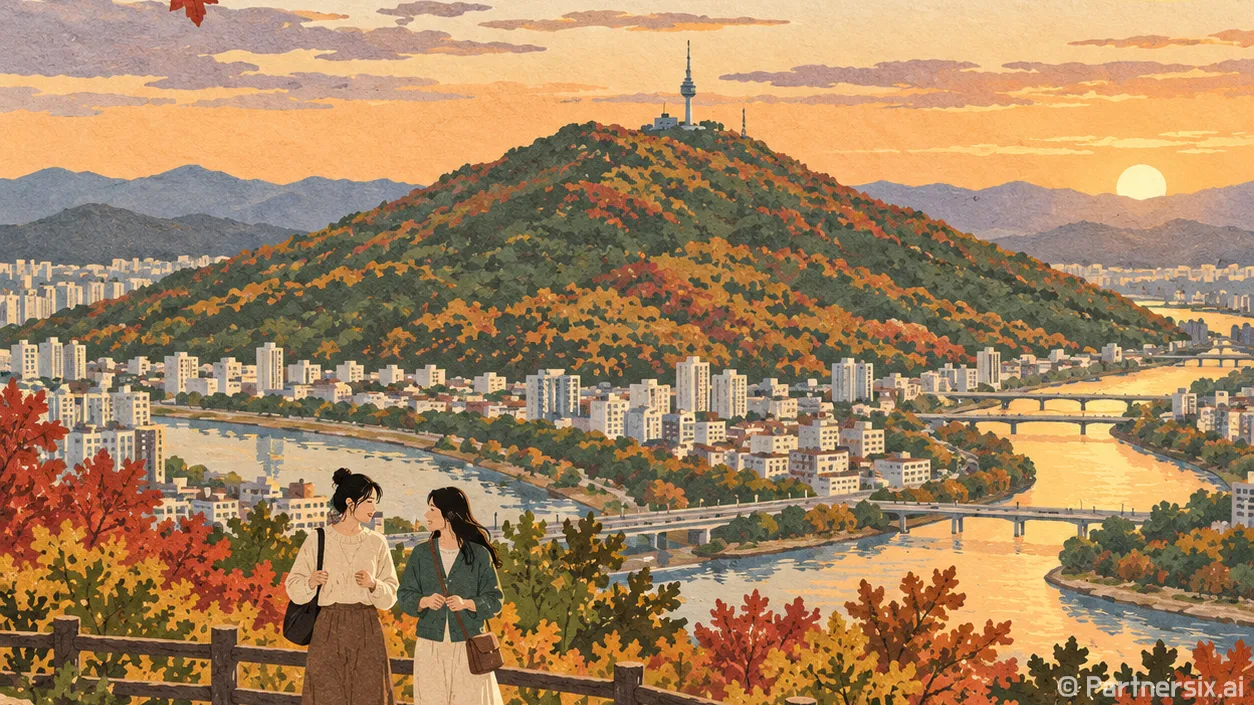 노을 품은 침산정 산책