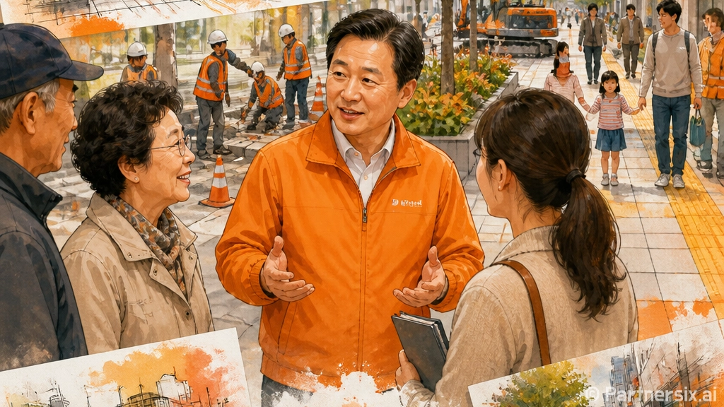 서구청장 100일, 둔산동 보행환경 점검 현장
