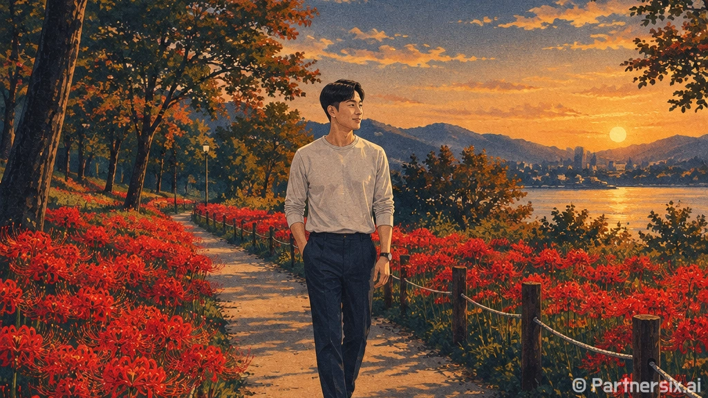 가을 붉은 꽃길, 두루봉공원 산책
