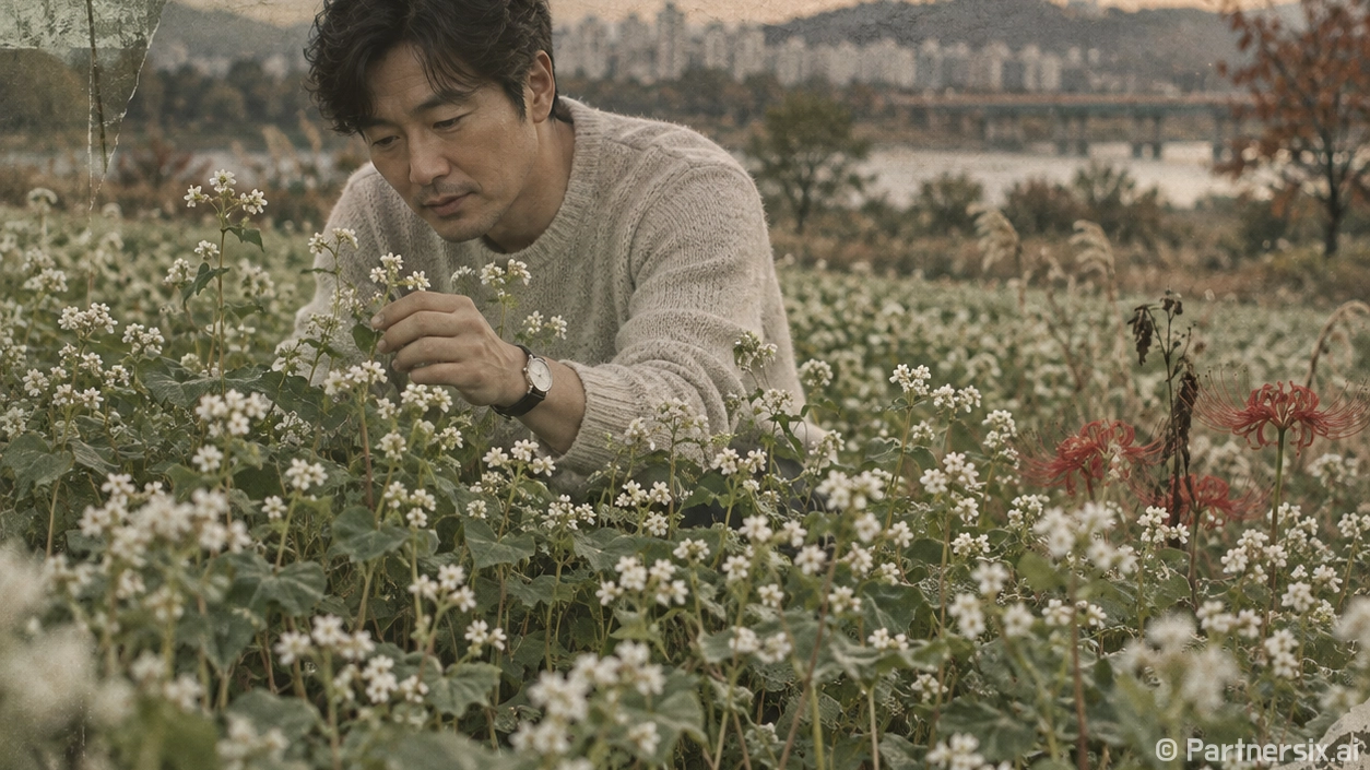 흰 메밀 붉은 상사화