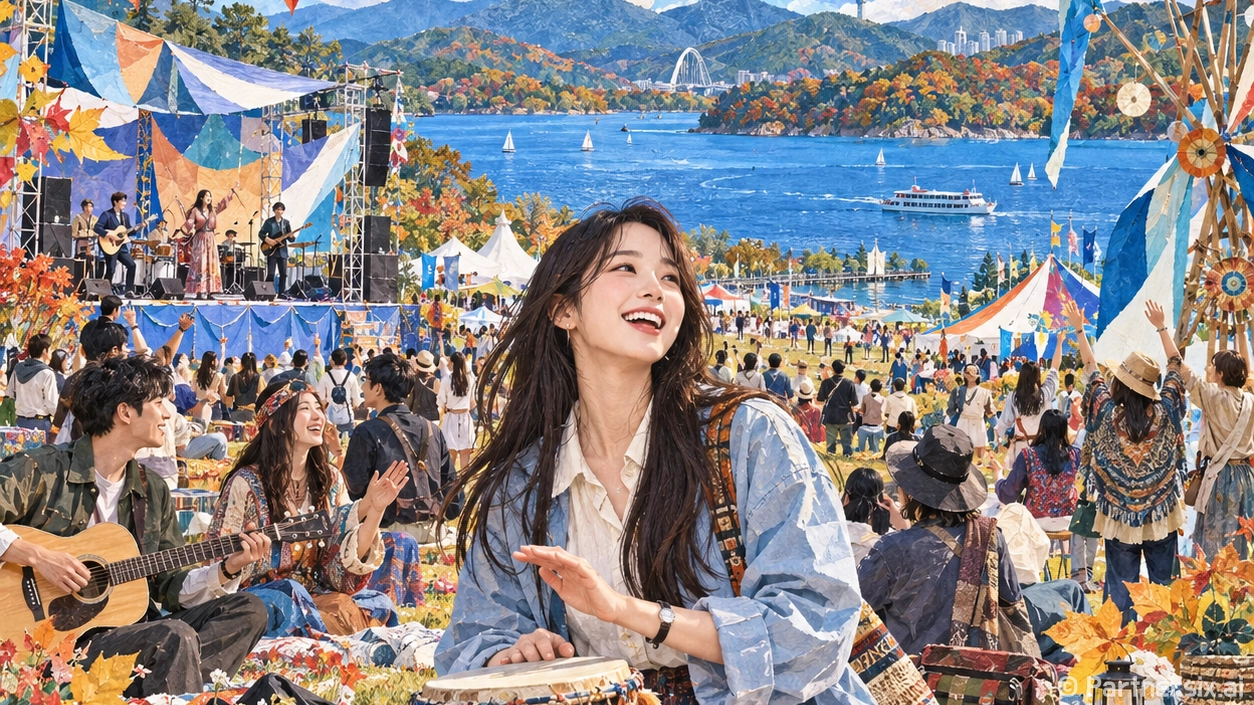 대청호 가을밤의 물결