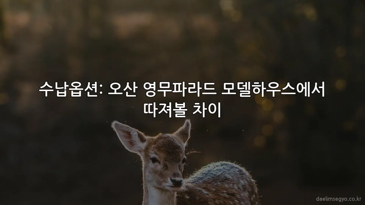 수납옵션: 오산 영무파라드 모델하우스에서 따져볼 차이