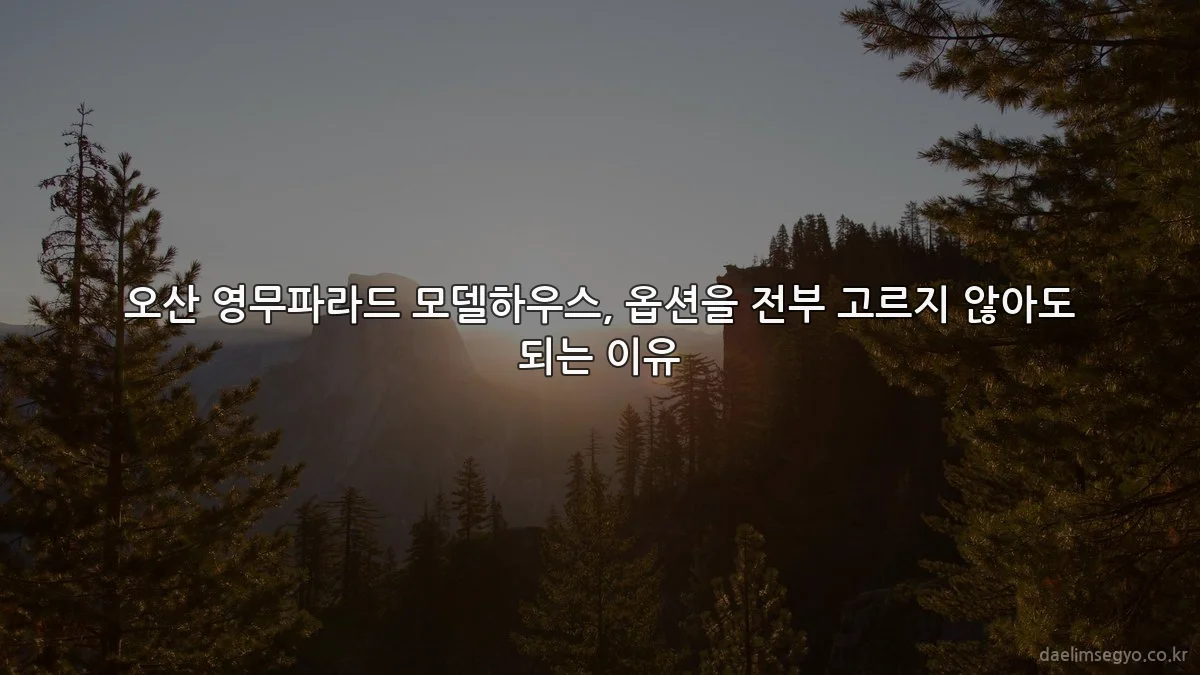 오산 영무파라드 모델하우스, 옵션을 전부 고르지 않아도 되는 이유