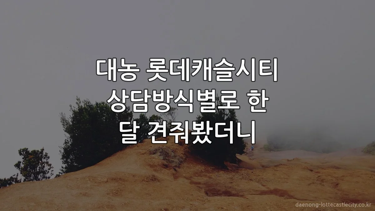 대농 롯데캐슬시티 상담방식별로 한 달 견줘봤더니