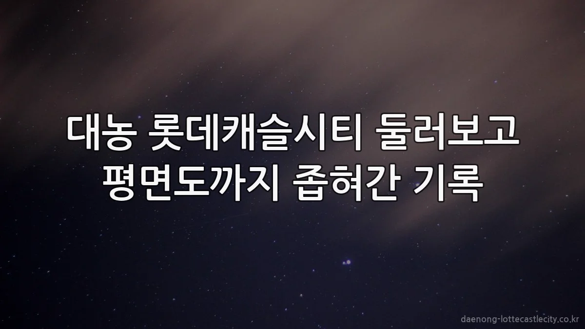 대농 롯데캐슬시티 둘러보고 평면도까지 좁혀간 기록