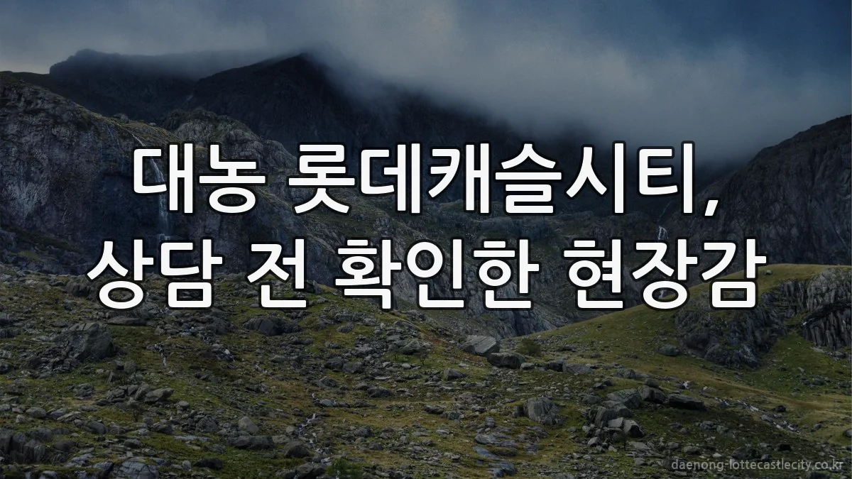 대농 롯데캐슬시티, 상담 전 확인한 현장감