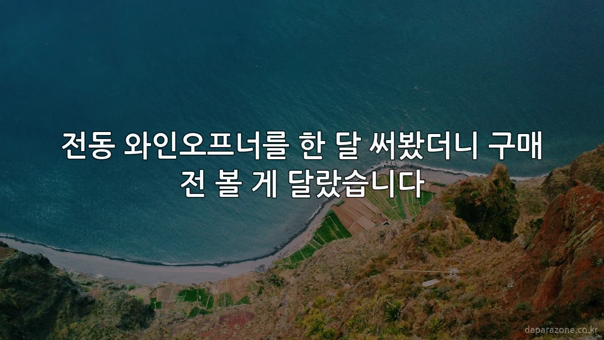 전동 와인오프너를 한 달 써봤더니 구매 전 볼 게 달랐습니다