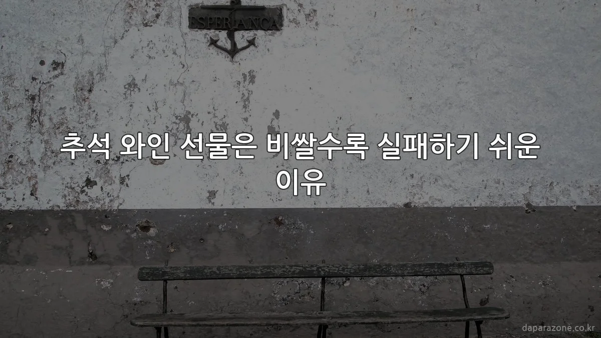 추석 와인 선물은 비쌀수록 실패하기 쉬운 이유