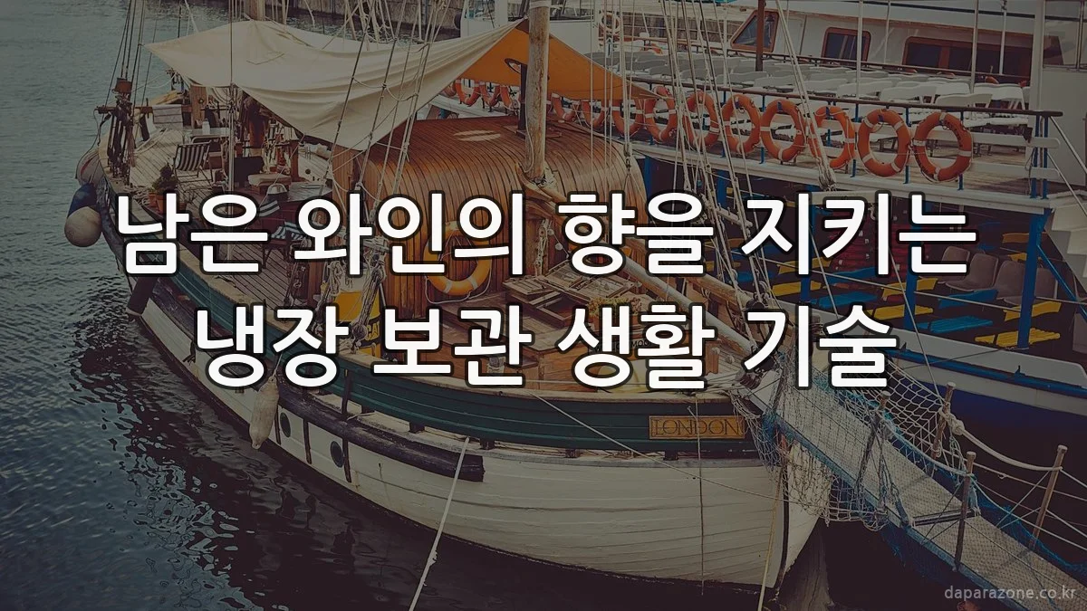 남은 와인의 향을 지키는 냉장 보관 생활 기술