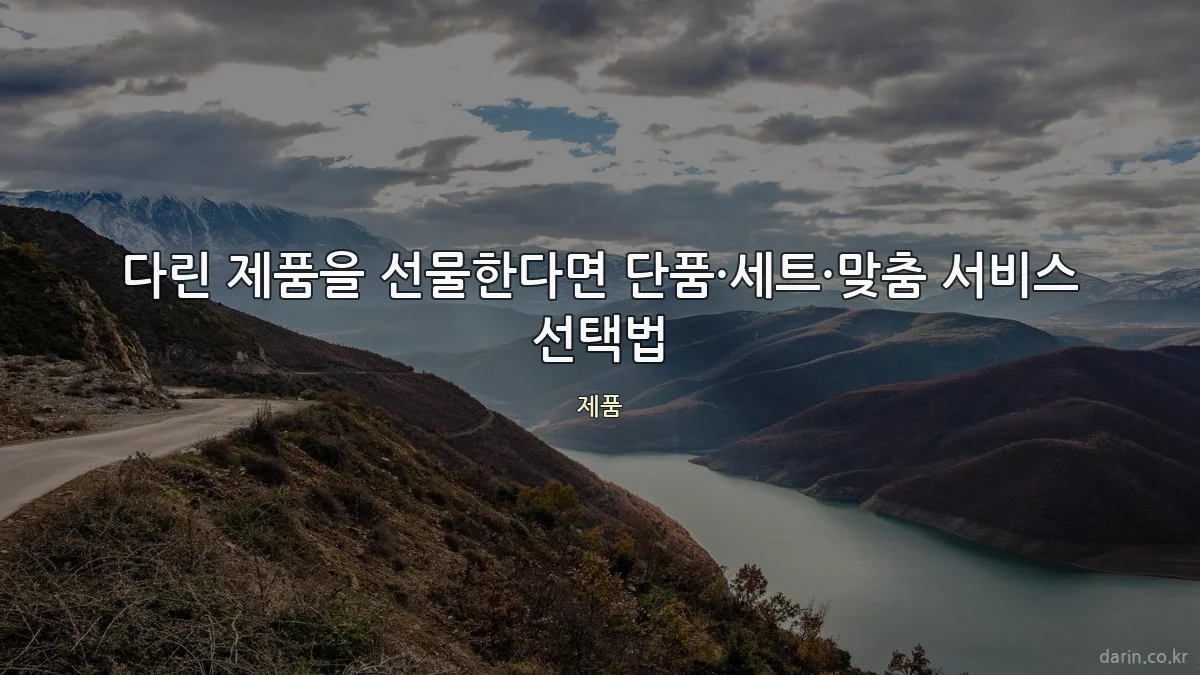다린 제품을 선물한다면 단품·세트·맞춤 서비스 선택법
