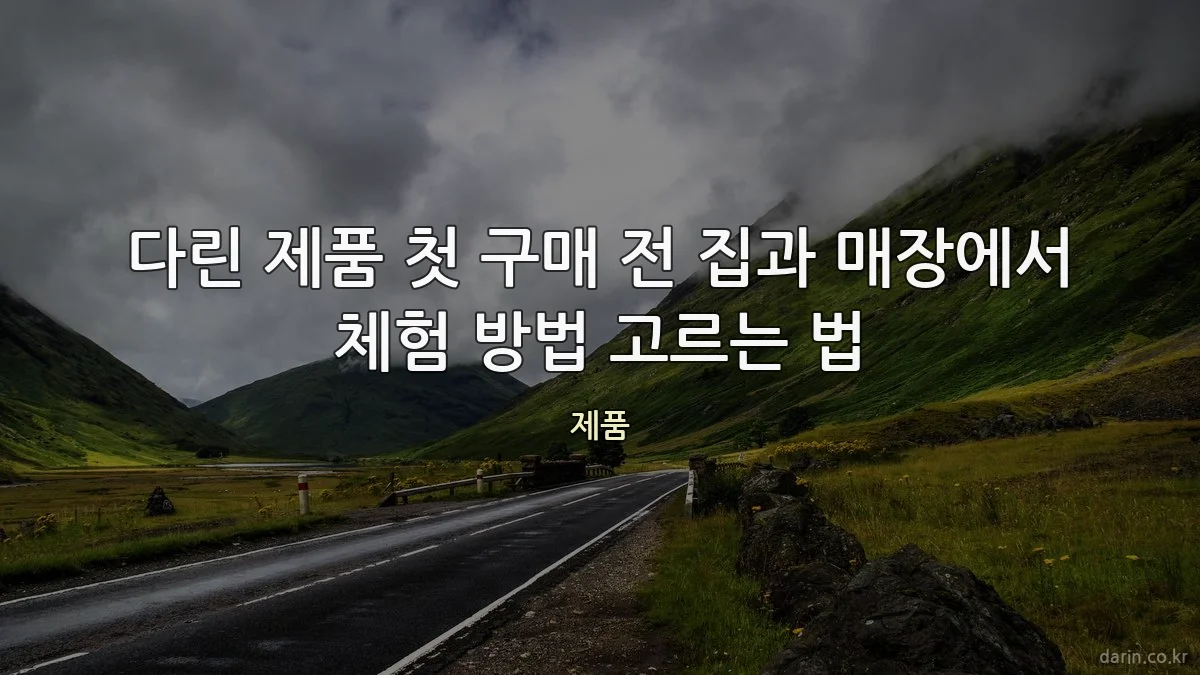 다린 제품 첫 구매 전 집과 매장에서 체험 방법 고르는 법