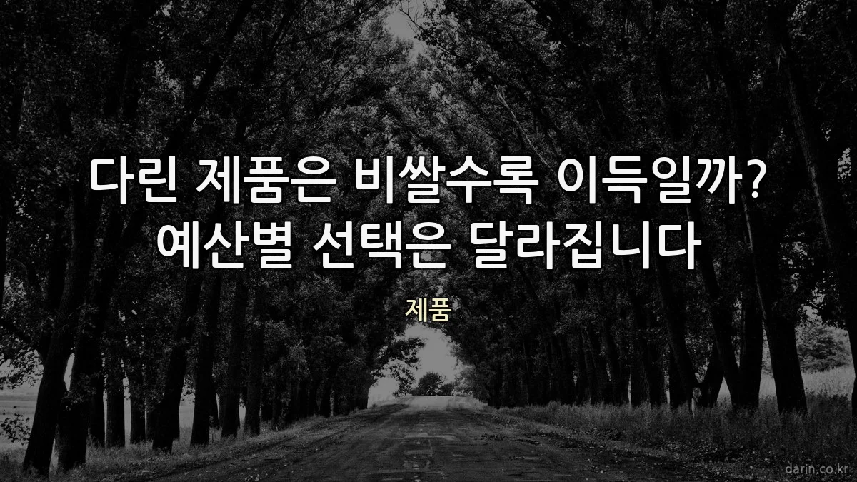 다린 제품은 비쌀수록 이득일까? 예산별 선택은 달라집니다