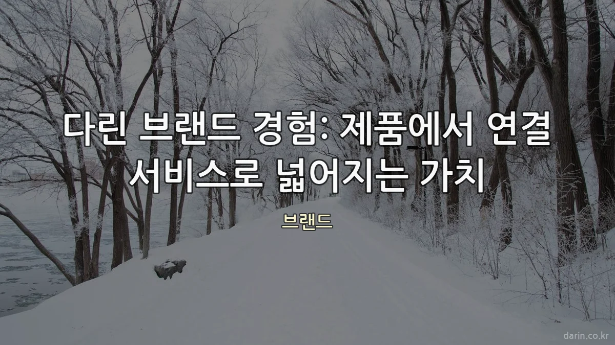 다린 브랜드 경험: 제품에서 연결 서비스로 넓어지는 가치