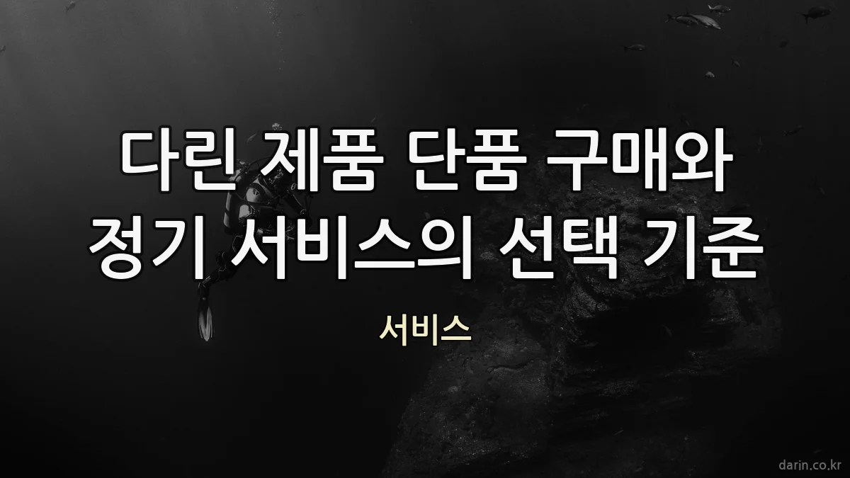 다린 제품 단품 구매와 정기 서비스의 선택 기준