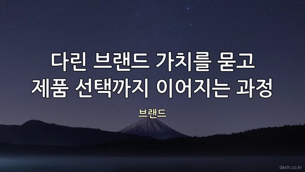 다린 브랜드 가치를 묻고 제품 선택까지 이어지는 과정