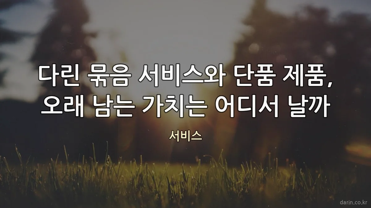 다린 묶음 서비스와 단품 제품, 오래 남는 가치는 어디서 날까