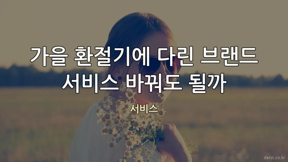 가을 환절기에 다린 브랜드 서비스 바꿔도 될까