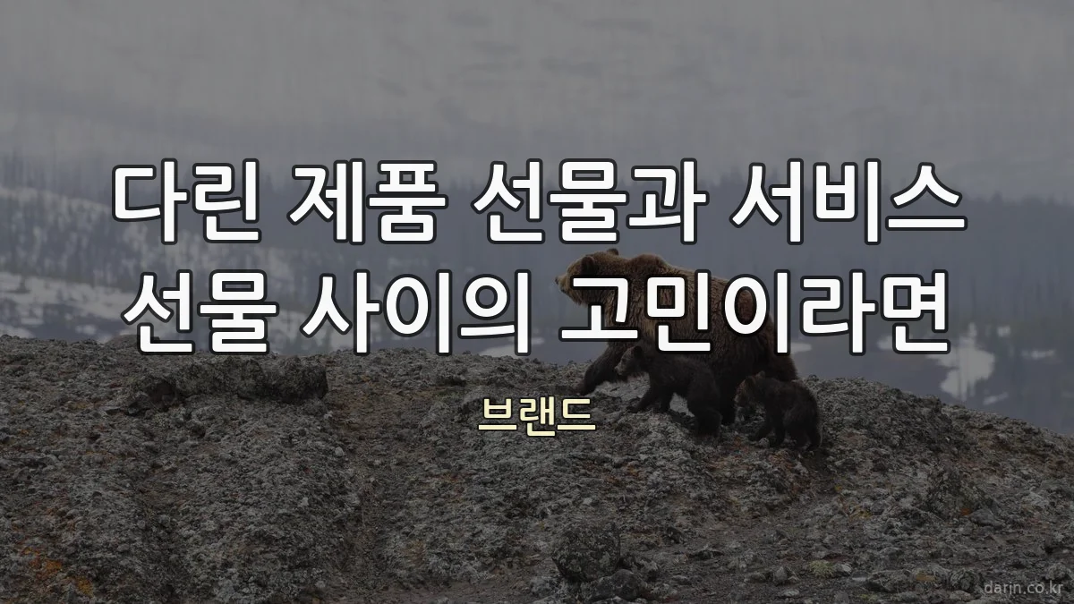 다린 제품 선물과 서비스 선물 사이의 고민이라면