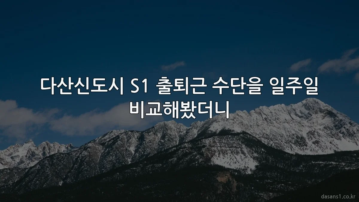 다산신도시 S1 출퇴근 수단을 일주일 비교해봤더니