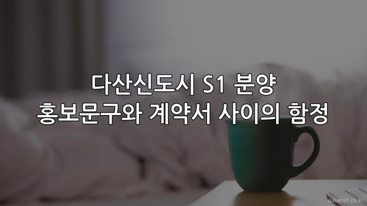 다산신도시 S1 분양 홍보문구와 계약서 사이의 함정