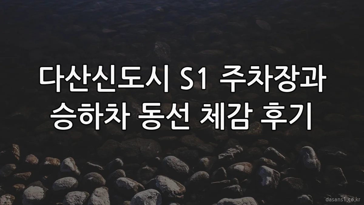다산신도시 S1 주차장과 승하차 동선 체감 후기