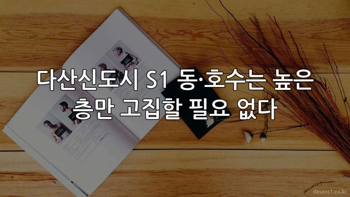 다산신도시 S1 동·호수는 높은 층만 고집할 필요 없다