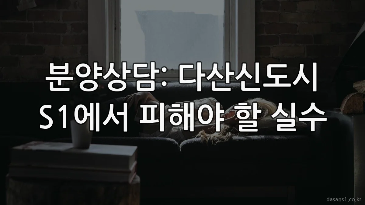 분양상담: 다산신도시 S1에서 피해야 할 실수