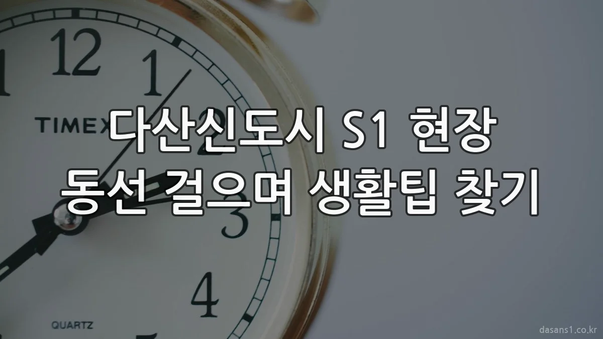 다산신도시 S1 현장 동선 걸으며 생활팁 찾기