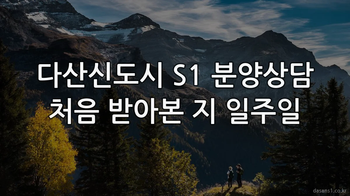 다산신도시 S1 분양상담 처음 받아본 지 일주일