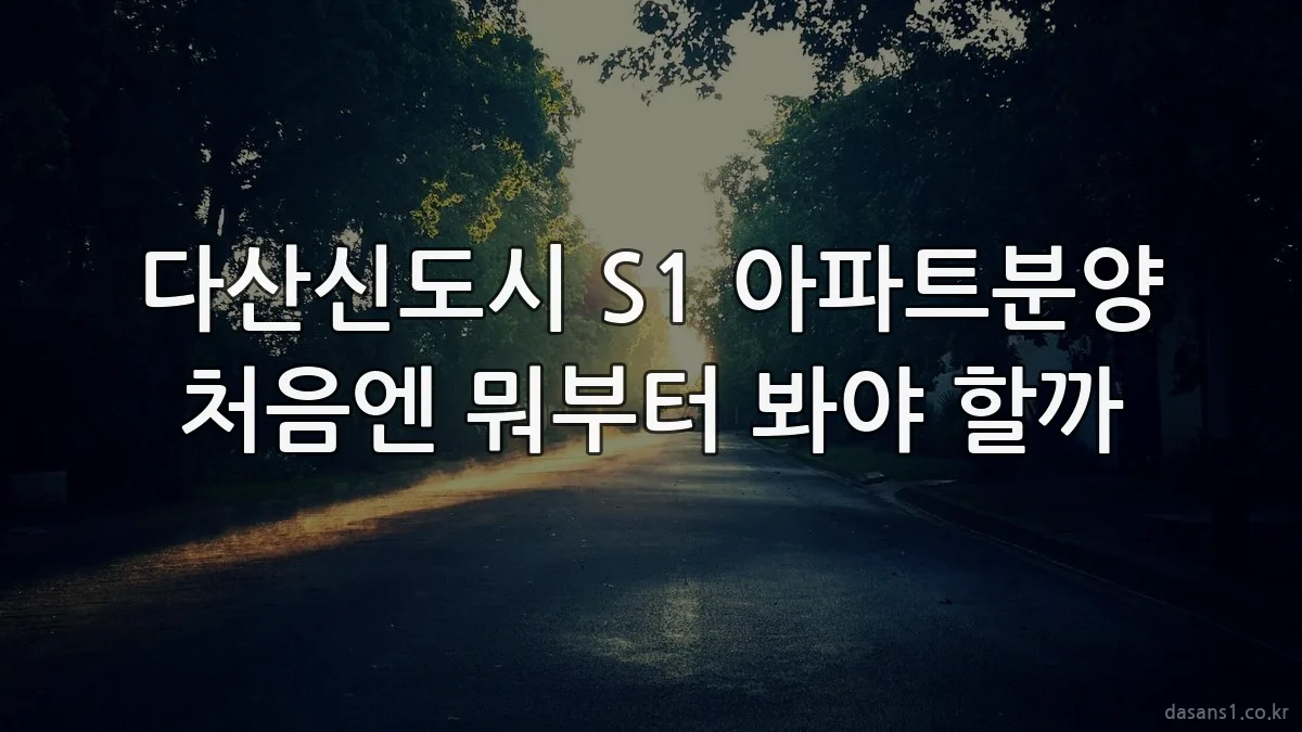 다산신도시 S1 아파트분양 처음엔 뭐부터 봐야 할까