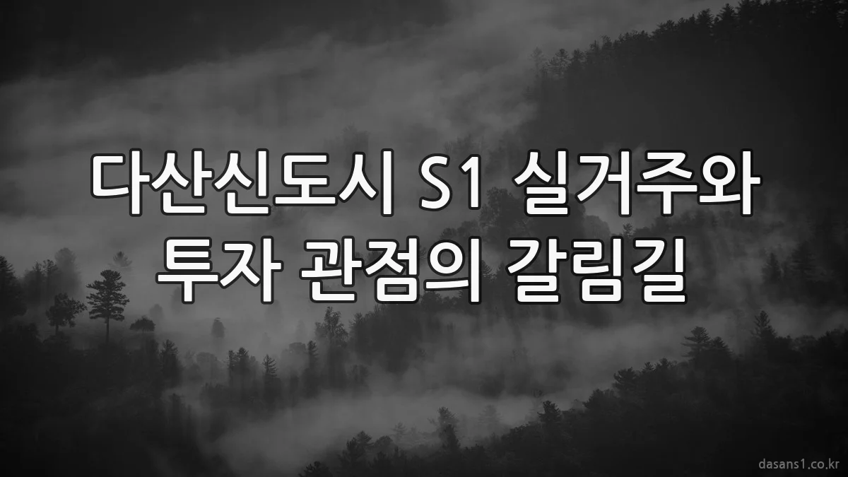 다산신도시 S1 실거주와 투자 관점의 갈림길