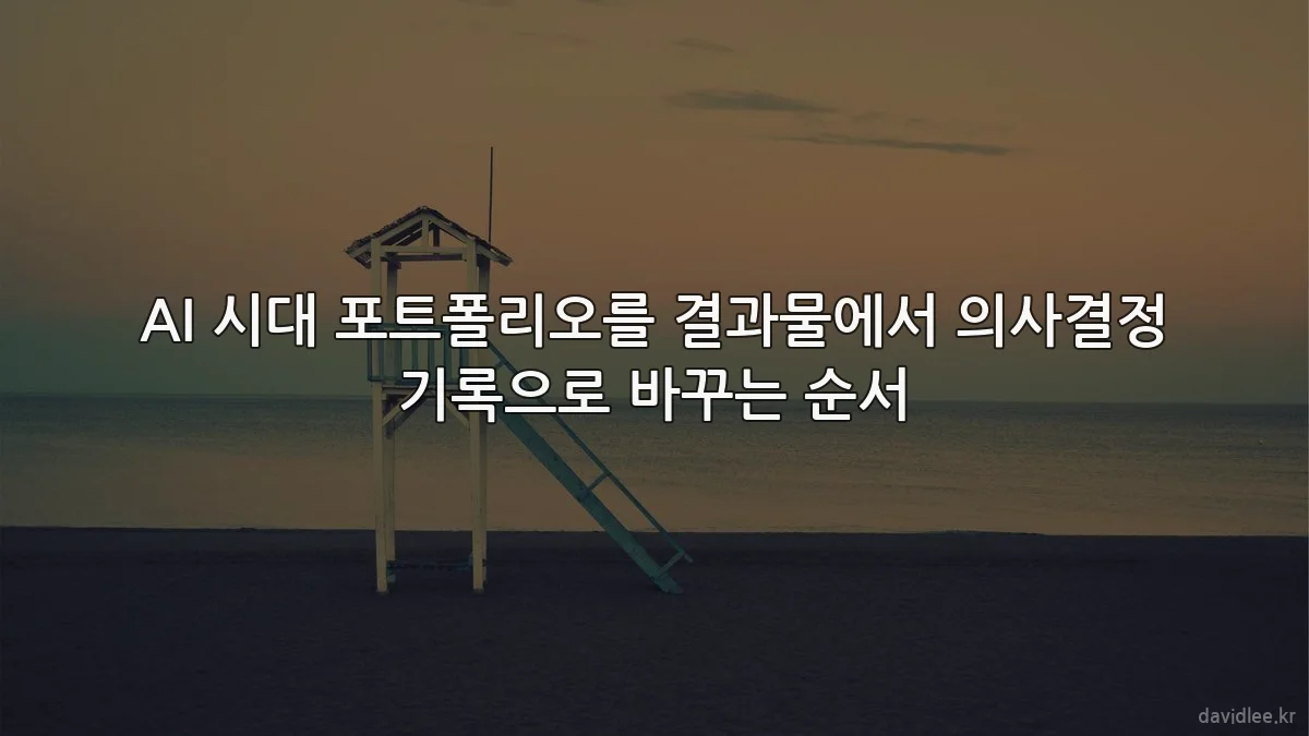 AI 시대 포트폴리오를 결과물에서 의사결정 기록으로 바꾸는 순서