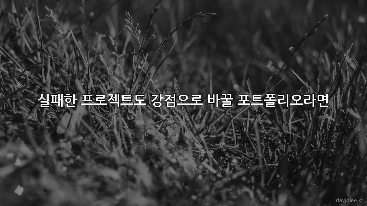 실패한 프로젝트도 강점으로 바꿀 포트폴리오라면