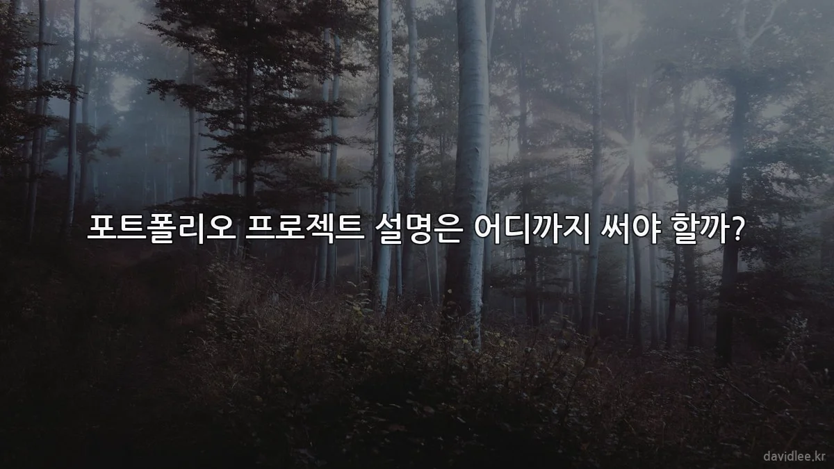 포트폴리오 프로젝트 설명은 어디까지 써야 할까?